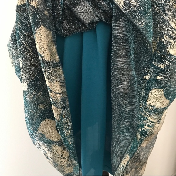 NWT LuLaRoe Lola Skirt XS Elegant Collection Dark Teal & Gold Royal Chiffon NEW - Picture 4 of 7